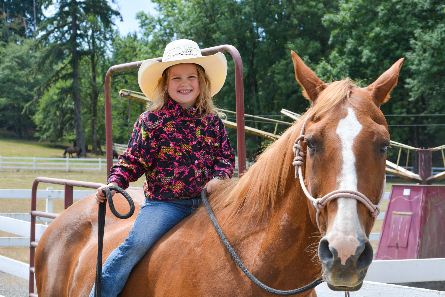 Briar Bleu Hubbs competes in speed poles, barrel racing, dummy goat flanking and dummy roping through the Northwest Youth Rodeo Association.